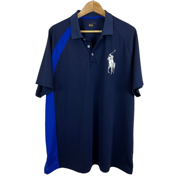 Polo Ralph Lauren‎ Big Pony Performance Wicking Golf Blue Men's XL Short Sleeve - Picture 1 of 4